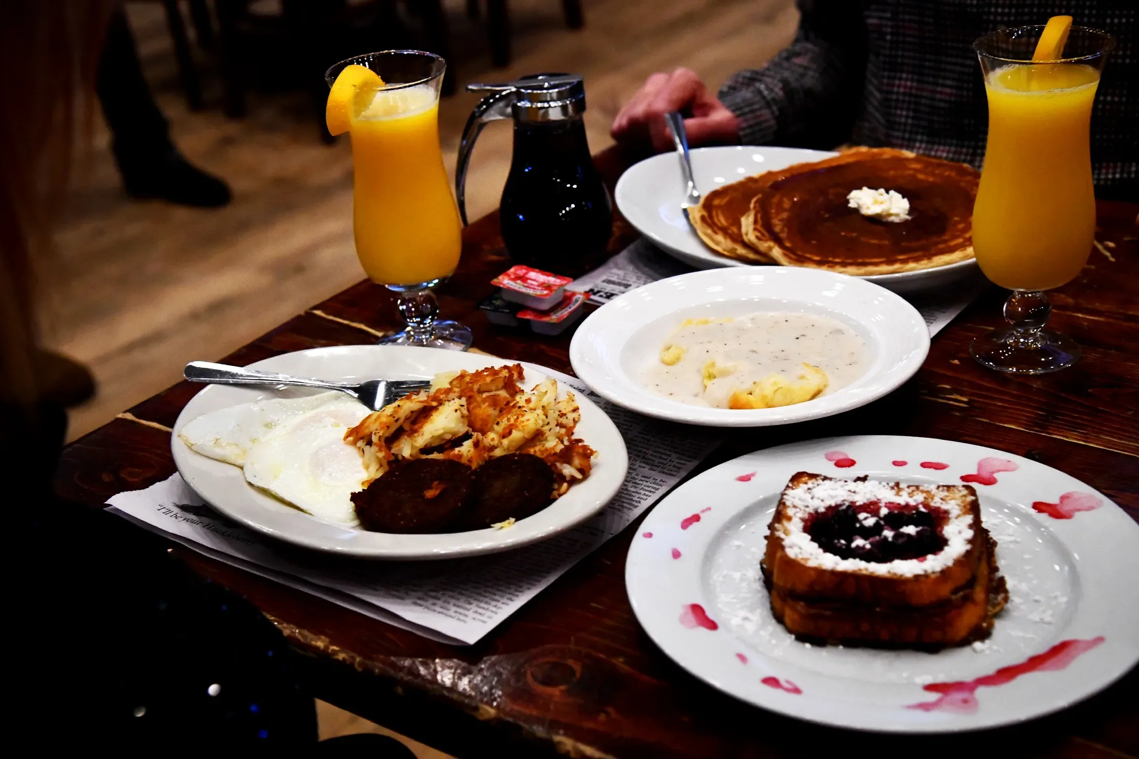 Burger and fries at the Saloon