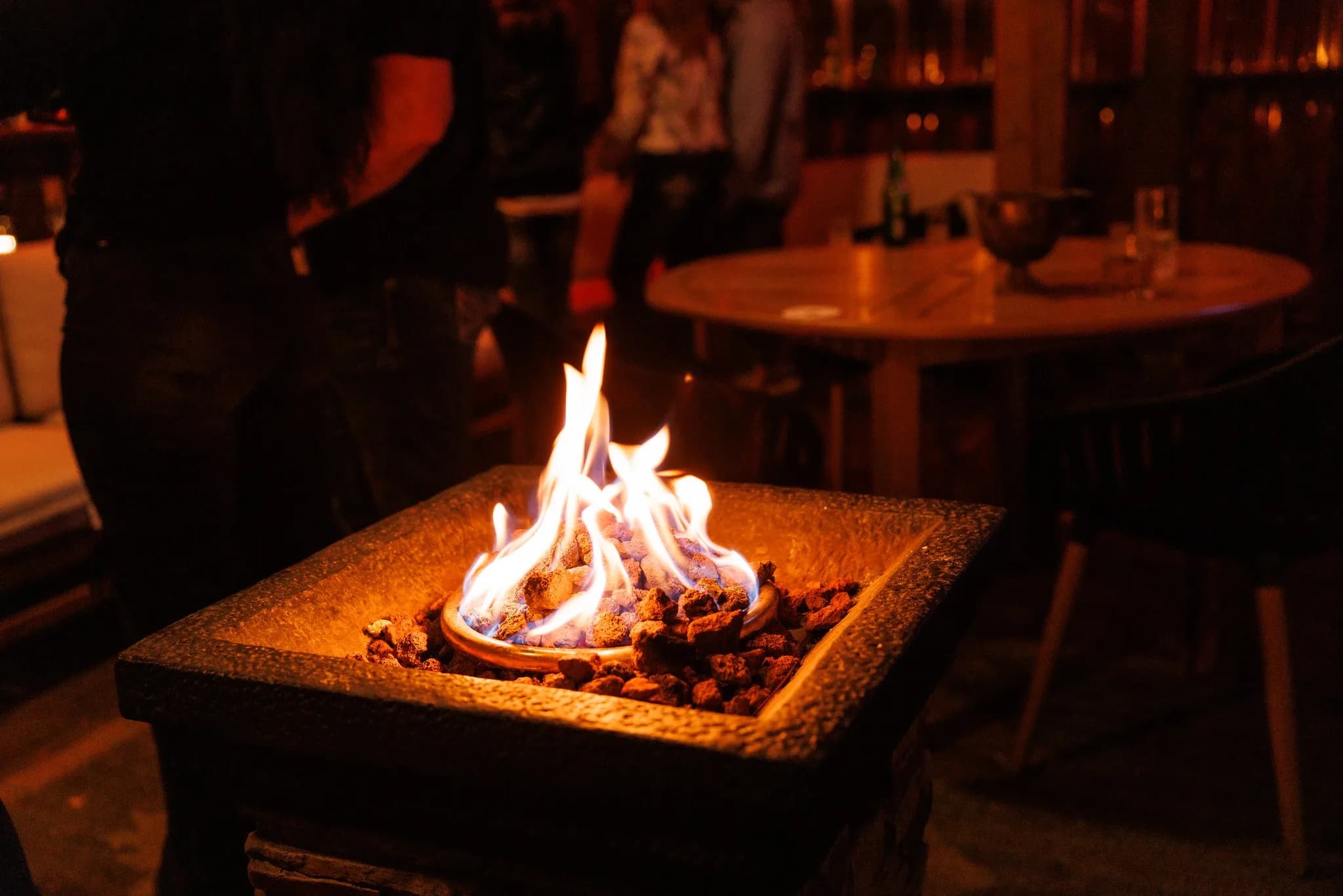 Fire pit on the patio
